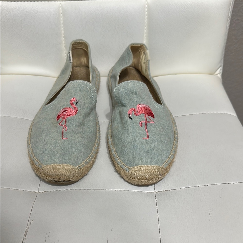 Soludos Flamingo Embroidered Espadrilles